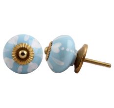 Turquoise Heart Ceramic Knob