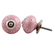 Pink Tiny Flower Dresser Knob
