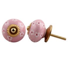 Pink Tiny Flower Dresser Knob