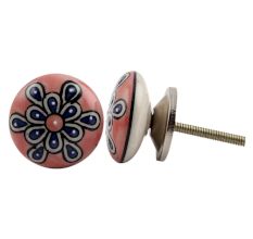 Peach Ceramic Flat Drawer Knob
