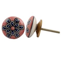 Peach Ceramic Flat Drawer Knob