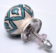 Sea Green Flower Ceramic Knob