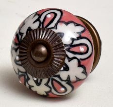 Peach Flower Ceramic Knob