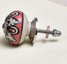 Peach Flower Ceramic Knob