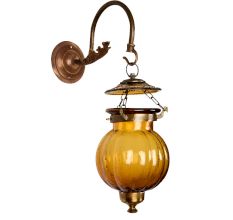 Orange Pumpkin Shaped Glass Lamp