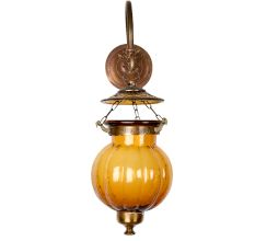 Orange Pumpkin Shaped Glass Lamp