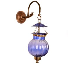 Blue Pumpkin Shaped Wall Lamp
