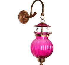 Pink Pumpkin Shaped Glass Wall Lamp