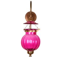 Pink Pumpkin Shaped Glass Wall Lamp