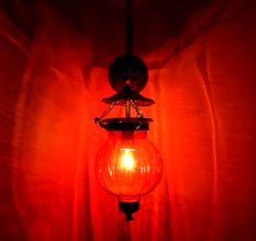 Maroon Pumpkin Glass Wall Lamp