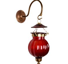 Maroon Pumpkin Glass Wall Lamp