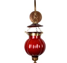 Maroon Pumpkin Glass Wall Lamp