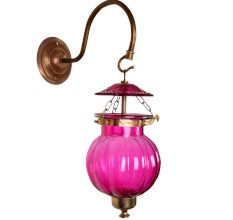 Pink Pumpkin Glass Wall Lamp