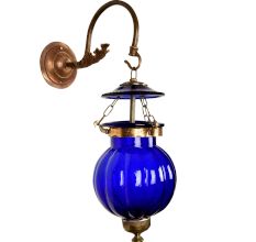 Melon Shaped Cobalt Blue Lamp