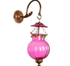 Pink Melon Shaped Hanging Lamp 