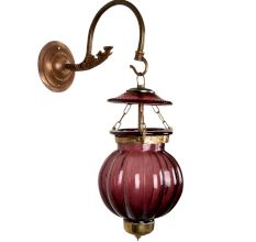 Plum Melon Shaped Glass Lamp 