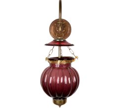 Plum Melon Shaped Glass Lamp 