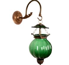 Green Melon Shaped Glass Lamp 