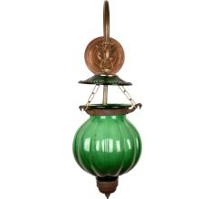 Green Melon Shaped Glass Lamp 
