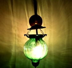 Green Melon Shaped Glass Hanging