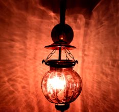 Plum Melon Shaped Glass Hanging