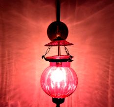 Pink Melon Shaped Glass Hanging