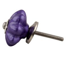 Neon Purple Ceramic Melon Drawer Knob