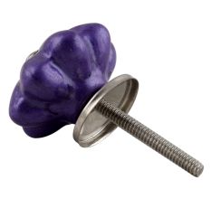 Neon Purple Ceramic Melon Drawer Knob