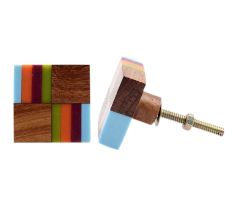 Square Box Cut Wooden Knob