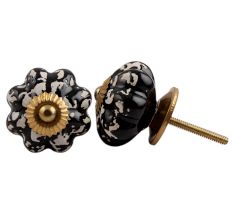 Black Etched Melon Knob