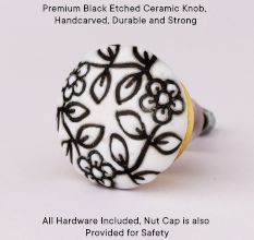 Black Etched Ceramic Knob
