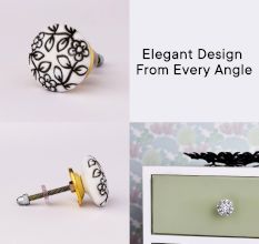 Black Etched Ceramic Knob