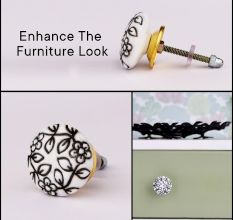 Black Etched Ceramic Knob