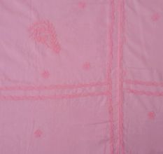 Pink Cotton Embroidered Bedcover