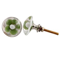 forest Green Flower Knob