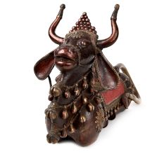 Nandi Sitting Dhokra Metal Art Figurine