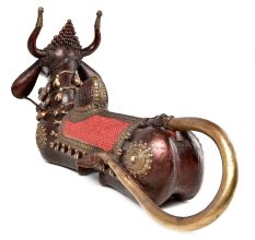 Nandi Sitting Dhokra Metal Art Figurine