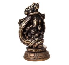 Handcrafted Bronze Ganesha Shell Statue