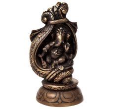 Handcrafted Bronze Ganesha Shell Statue