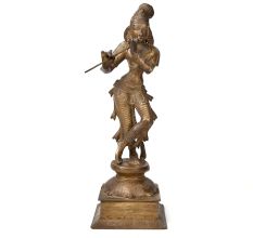 Bronze Krishna Playing Flute