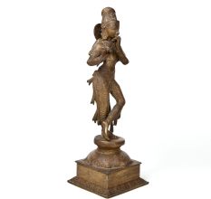 Bronze Krishna Playing Flute