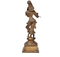 Bronze Krishna Playing Flute