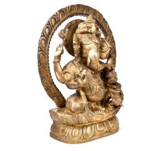 Bronze Ganesha Statue with Rat