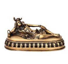Sleeping Shiva Figurine Brass Statue