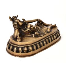 Sleeping Shiva Figurine Brass Statue