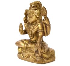 Lord Shiva Seated Bronze God Statue