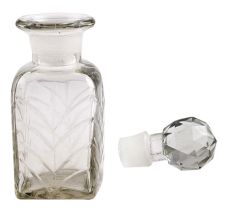 Square Shaped Flower Decorative Glass Bottle