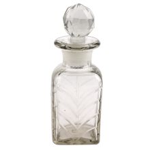 Square Shaped Flower Decorative Glass Bottle