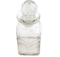 Square Shaped Flower Decorative Glass Bottle