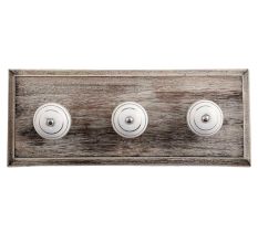 White Gold Strip Wooden Hooks